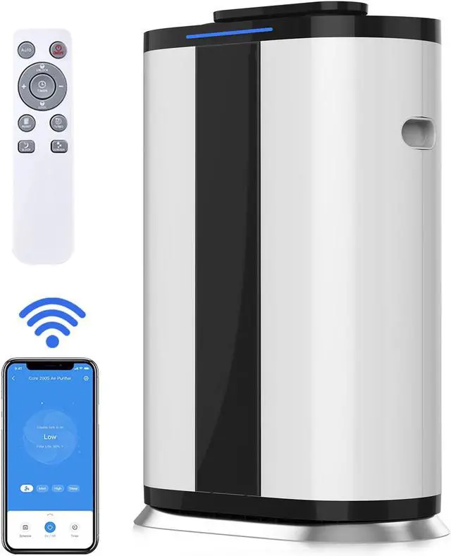 Main image of Smart Air Purifier with H13 True HEPA Filter for large rooms up to 3000 Sq.Ft .Capture 99.9% of Pet Daner, Smoke, Dust, Pollen, Formaldehyde. Wisdom WiFi , PM2.5 Monitor, Auto Mode, Movable wheel.
