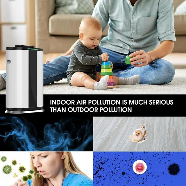 Alt view image 7 of 7 - Smart Air Purifier with H13 True HEPA Filter for large rooms up to 3000 Sq.Ft .Capture 99.9% of Pet Daner, Smoke, Dust, Pollen, Formaldehyde. Wisdom WiFi , PM2.5 Monitor, Auto Mode, Movable wheel.