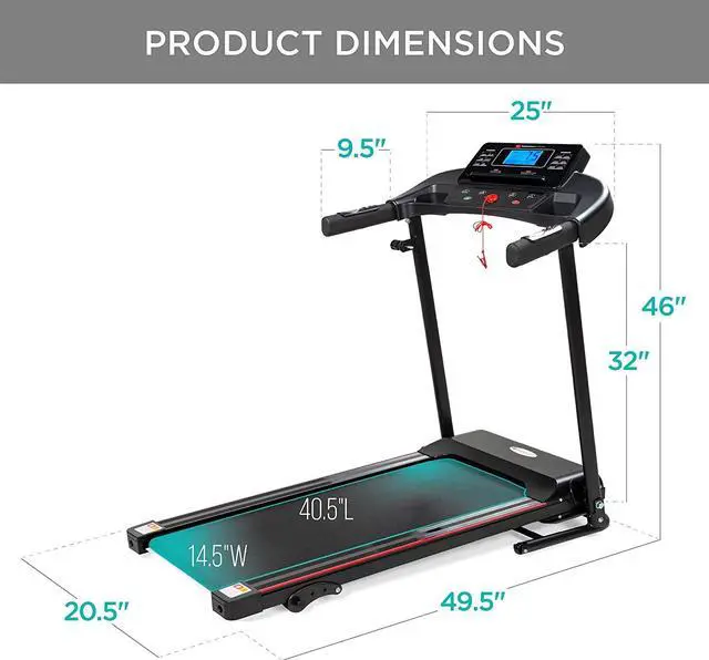 Alt view image 3 of 7 - Folding Treadmill with Manual Incline, Fitness Workout Exercise Machine w/Wireless Bluetooth Speakers, Heart Rate Sensor, LCD Screen, Shock-Absorbent Running Deck, Device Holder - Black