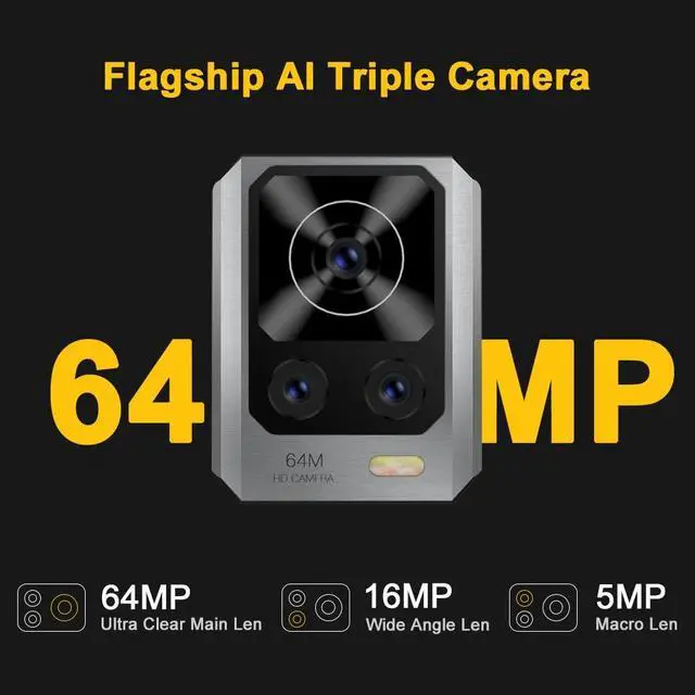 Alt view image 2 of 7 - Rugged IP68 IP69K Waterproof Celular Cubot KingKong 7 8GB+128GB 64MP Triple Camera 6.36" FHD+ Screen 5000mAh NFC Android 11