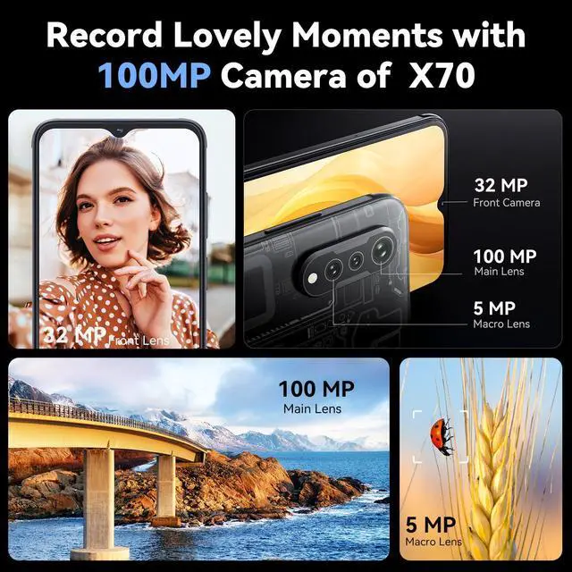 Alt view image 3 of 7 - Cubot X70, Smartphone Android 13, Helio G99, Octa-Core, 120Hz 6.583 Inch Screen, 24GB RAM(12+12GB), 256GB ROM, 100MP Camera, NFC Space Black