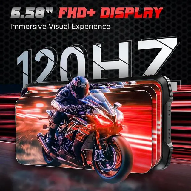 Alt view image 4 of 7 - CUBOT King Kong 9 Rugged Phone Unlocked Android 14-24GB RAM+512GB ROM Cell Phone, 10600mAh(33W) Battery, 100MP Camera Smartphone, 6.58''FHD+120Hz Dual Screen, G99/4G Dual SIM/IP68/IP69K/NFC/GPS