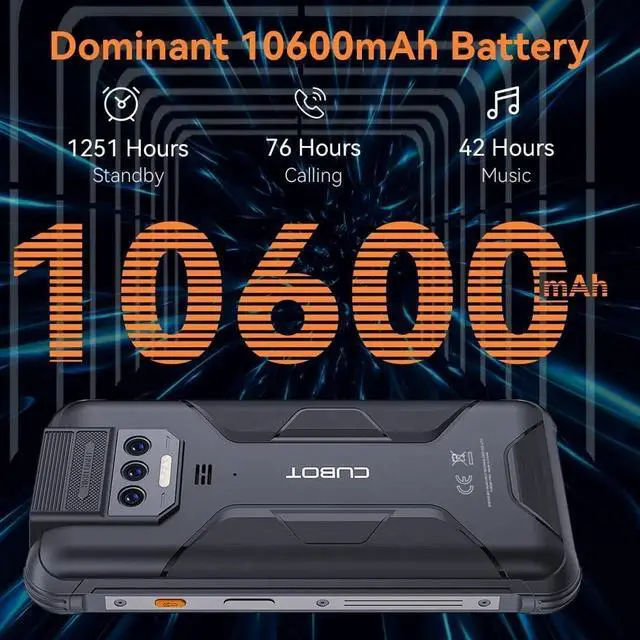 Alt view image 3 of 7 - CUBOT King Kong 8 Rugged Smartphone, 10600mAh Rugged Phone Unlocked, 12GB RAM+256GB ROM Cell Phones, 6.52" Screen, 5000LM LED Flashlight, 48MP Camera, IP68/69K/4G Dual SIM Android 13 Smart Phone