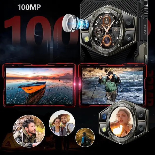 Alt view image 5 of 6 - sluting CUBOT KingKong AX 2024 Rugged Phone Unlocked-Android 14/ MTK G99/ 24GB RAM+256GB ROM Dual SIM Smartphone/ 6.58" &1.32" Dual Screen/100MP Rugged Smartphone/ IP68 IP69K Waterproof Cell Phone/33W