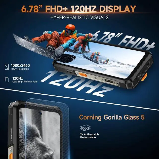 Alt view image 3 of 7 - sluting Ulefone Armor 26 Ultra 5G Rugged Smartphone, MTK Dimensity 8020 24GB+512GB, 200MP Quad Camera, 15600mAh(120W), 33W Dock Charging, 121dB Speaker, 6.78" FHD+ Corning Gorilla Screen, IP68/69K, An