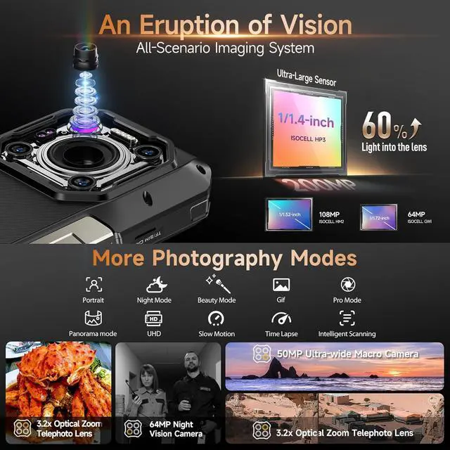 Alt view image 6 of 7 - sluting Ulefone Armor 26 Ultra 5G Rugged Smartphone, MTK Dimensity 8020 24GB+512GB, 200MP Quad Camera, 15600mAh(120W), 33W Dock Charging, 121dB Speaker, 6.78" FHD+ Corning Gorilla Screen, IP68/69K, An