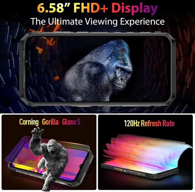 Alt view image 7 of 7 - sluting Ulefone Power Armor 18T Ultra 5G Rugged Phone, Thermal Imaging Camera, 108MP Camera, 24GB+512GB MTK Dimensity 7050, 9600mAh QI 15W Wireless Charging, 6.58" FHD+ Corning Gorilla Screen, Android