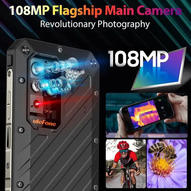 Alt view image 2 of 7 - sluting Ulefone Power Armor 18T Ultra 5G Rugged Phone, Thermal Imaging Camera, 108MP Camera, 24GB+512GB MTK Dimensity 7050, 9600mAh QI 15W Wireless Charging, 6.58" FHD+ Corning Gorilla Screen, Android