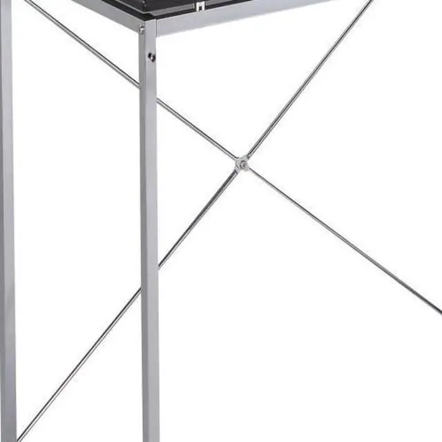 Alt view image 7 of 7 - taoruifang Elvis Black & Chrome Finish Writing Desk W/Shelves