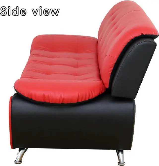 Alt view image 7 of 7 - taoruifang Black-Red  Faux Leather Sofa 3-Seater Sofa Living Room Sofa
