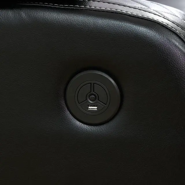 Alt view image 4 of 5 - taoruifang Black Breathing Leather Living Room Sectional Recliner Sofa 3 Seat Couches