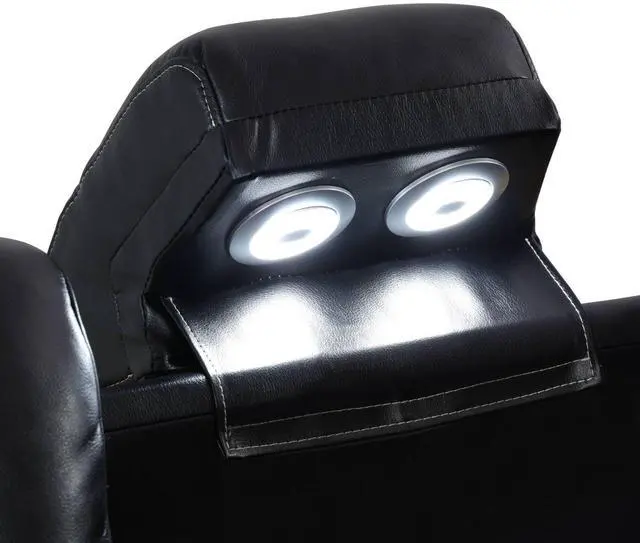 Alt view image 2 of 5 - taoruifang Black Breathing Leather Living Room Sectional Recliner Sofa 3 Seat Couches