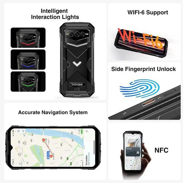 Alt view image 3 of 7 - sluting DOOGEE V MAX Plus 5G Rugged Smartphone,22000mAh 36GB+512GB Android 14 Rugged Phone,200MP+32MP+20MP Night Vision Rugged Cell Phone,6.58" FHD+120Hz IPS Screen,IP68/IP69K Waterproof Phone,N