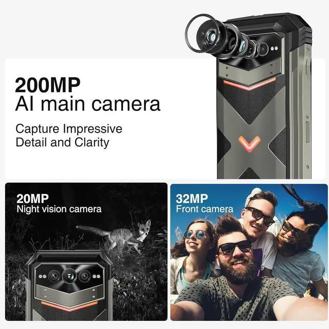 Alt view image 6 of 7 - sluting DOOGEE V MAX Plus 5G Rugged Smartphone,22000mAh 36GB+512GB Android 14 Rugged Phone,200MP+32MP+20MP Night Vision Rugged Cell Phone,6.58" FHD+120Hz IPS Screen,IP68/IP69K Waterproof Phone,N