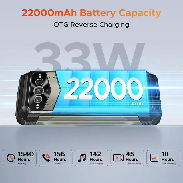 Alt view image 2 of 7 - sluting DOOGEE V MAX Pro (2025) 5G Rugged Phone,22000mAh,32GB+512GB/TF 2TB,Android 14 Rugged Smartphone,108MP+20MP Night Vision Phone, 6.58"FHD+ 120Hz IPS Screen, IP68/IP69K Waterproof,NFC/OTG/Face ID