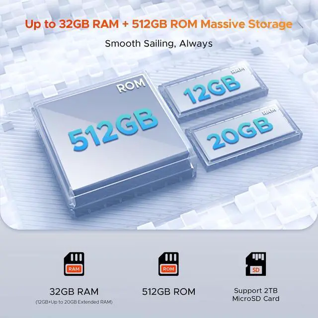 Alt view image 6 of 7 - sluting DOOGEE V MAX Pro (2025) 5G Rugged Phone,22000mAh,32GB+512GB/TF 2TB,Android 14 Rugged Smartphone,108MP+20MP Night Vision Phone, 6.58"FHD+ 120Hz IPS Screen, IP68/IP69K Waterproof,NFC/OTG/Face ID