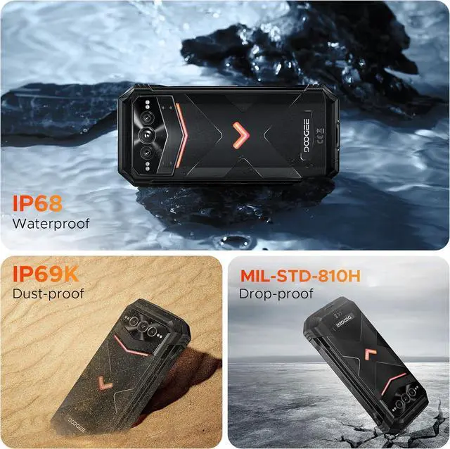 Alt view image 5 of 7 - sluting DOOGEE V MAX Pro (2025) 5G Rugged Phone,22000mAh,32GB+512GB/TF 2TB,Android 14 Rugged Smartphone,108MP+20MP Night Vision Phone, 6.58"FHD+ 120Hz IPS Screen, IP68/IP69K Waterproof,NFC/OTG/Face ID
