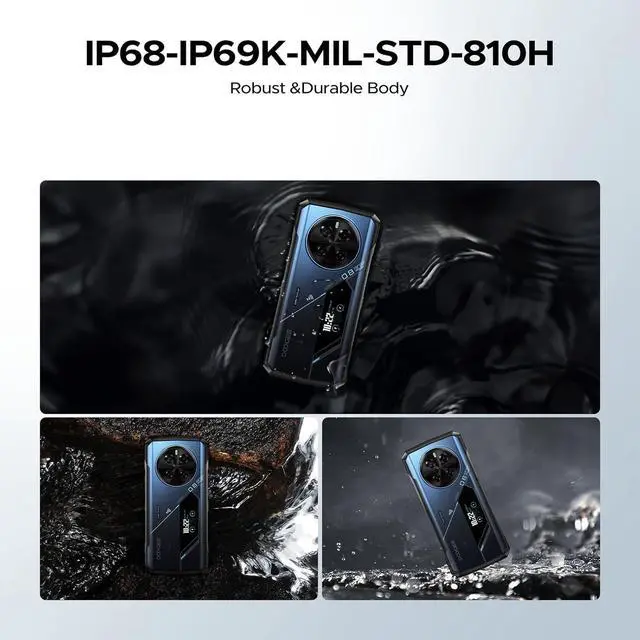 Alt view image 7 of 7 - sluting DOOGEE V40 Pro 5G Rugged Smartphone Unlocked with 1.47" Rear Screen,36GB+512GB/TF 2TB Android 14 Rugged Phone,8680 mAh Battery,200MP+32MP,6.78" FHD+ 120Hz IPS Screen,3 Card Slots/Dual Unlock