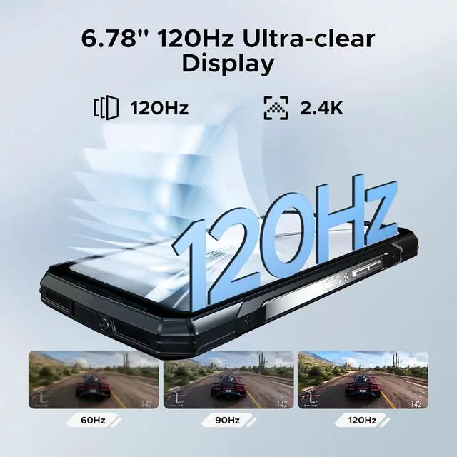 Alt view image 3 of 7 - sluting DOOGEE V40 Pro 5G Rugged Smartphone Unlocked with 1.47" Rear Screen,36GB+512GB/TF 2TB Android 14 Rugged Phone,8680 mAh Battery,200MP+32MP,6.78" FHD+ 120Hz IPS Screen,3 Card Slots/Dual Unlock
