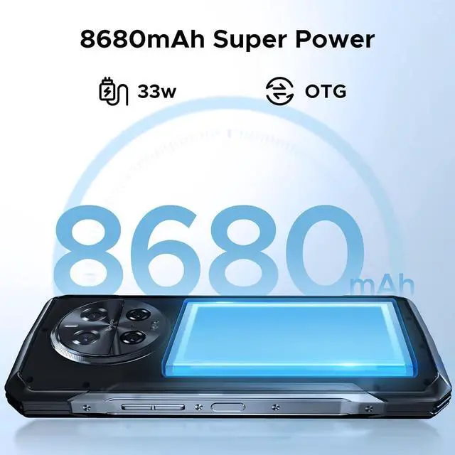 Alt view image 6 of 7 - sluting DOOGEE V40 Pro 5G Rugged Smartphone Unlocked with 1.47" Rear Screen,36GB+512GB/TF 2TB Android 14 Rugged Phone,8680 mAh Battery,200MP+32MP,6.78" FHD+ 120Hz IPS Screen,3 Card Slots/Dual Unlock