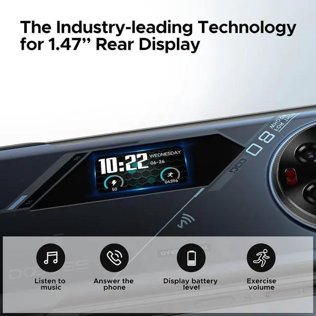 Alt view image 4 of 7 - sluting DOOGEE V40 Pro 5G Rugged Smartphone Unlocked with 1.47" Rear Screen,36GB+512GB/TF 2TB Android 14 Rugged Phone,8680 mAh Battery,200MP+32MP,6.78" FHD+ 120Hz IPS Screen,3 Card Slots/Dual Unlock