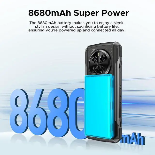 Alt view image 4 of 7 - sluting DOOGEE V40 Rugged Smartphone 5G,32GB+512GB/2TB Android 14 Rugged Phone,4nm D7300,6.78" FHD+120Hz Rugged Unlocked Cell Phone,108MP+20MP Night Vision,8680mAh,3 Card Slots/Dual Unlock/NFC/Wi-Fi
