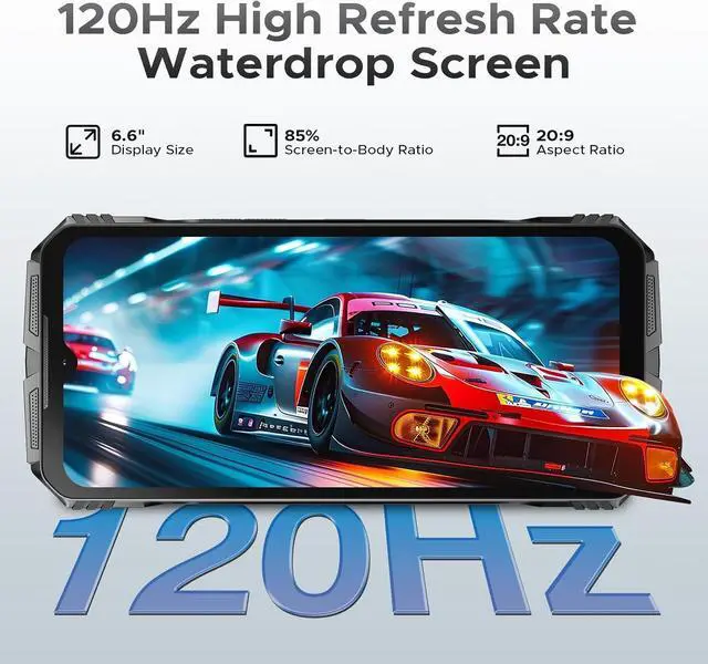 Alt view image 3 of 7 - sluting DOOGEE S118 (2025) Rugged Smartphone Unlocked, 32GB+512GB/2TB Rugged Phone, Helio G100,10800mAh(33W) 6.6''FHD+120Hz Dispaly, 50MP+12MP Night Vision, Dual SIM/Face Unlock/Fingerprint/NFC/GPS