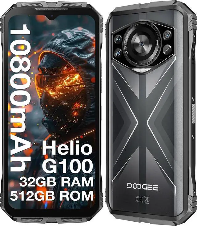 Main image of sluting DOOGEE S118 (2025) Rugged Smartphone Unlocked, 32GB+512GB/2TB Rugged Phone, Helio G100,10800mAh(33W) 6.6''FHD+120Hz Dispaly, 50MP+12MP Night Vision, Dual SIM/Face Unlock/Fingerprint/NFC/GPS