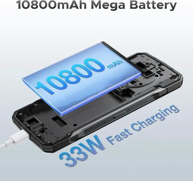 Alt view image 4 of 7 - sluting DOOGEE S118 (2025) Rugged Smartphone Unlocked, 32GB+512GB/2TB Rugged Phone, Helio G100,10800mAh(33W) 6.6''FHD+120Hz Dispaly, 50MP+12MP Night Vision, Dual SIM/Face Unlock/Fingerprint/NFC/GPS