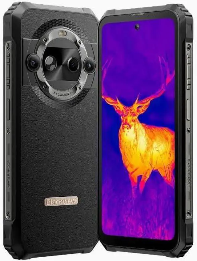 Alt view image 2 of 7 - sluting BL9000 Pro 5G Rugged Smartphone Unlocked (Thermal Imaging Camera), 36GB +512GB, Android 14, 50MP+50MP Camera, 120Hz 6.78" FHD+, Dual 5G SIM Rugged Phones, IP68/IP69K, 120W/NFC/WiFi 6/GPS