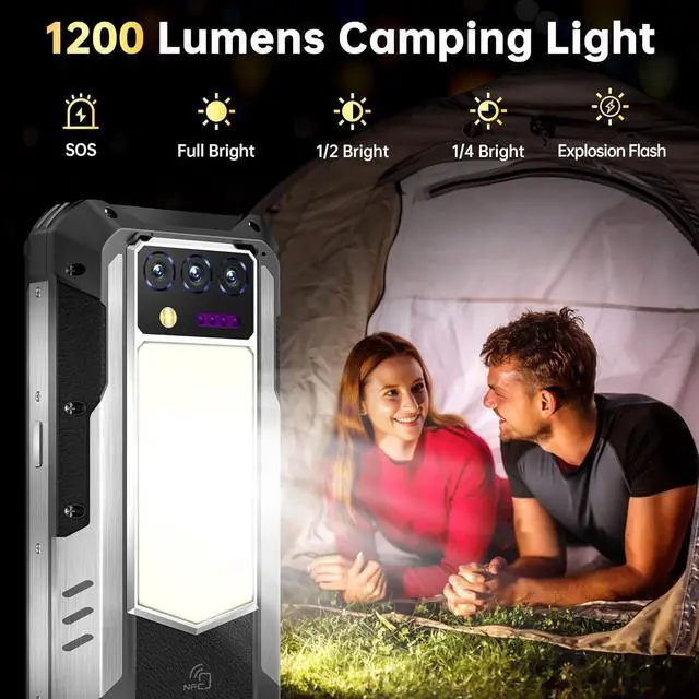 Alt view image 3 of 7 - sluting OUKITEL WP100 5G Rugged Smartphone Unlocked - 33000mAh Large Battery(66W) Rugged Cell Phone, 6.8" FHD+ 120Hz Screen 36GB RAM+512GB ROM 200MP Rear Camera Android 14 Waterproof Phones, NFC/OTG