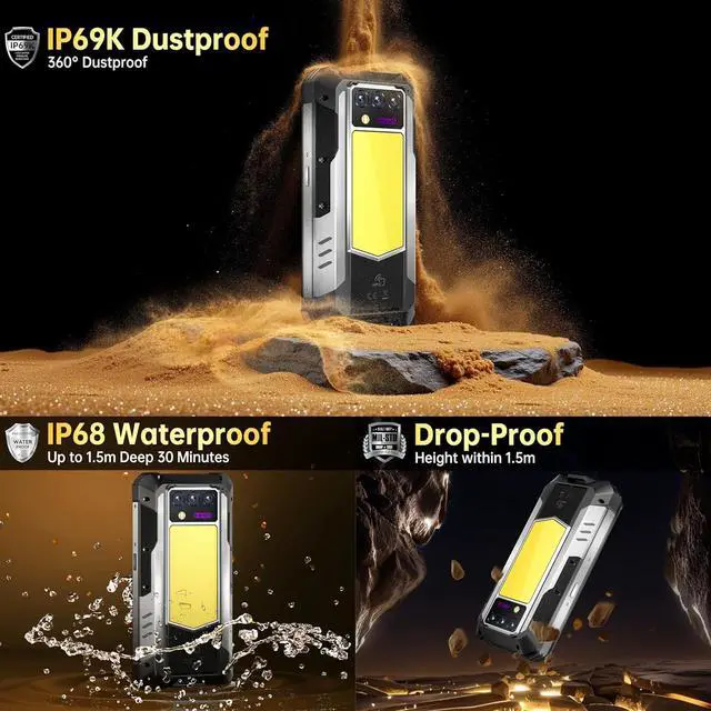 Alt view image 7 of 7 - sluting OUKITEL WP100 5G Rugged Smartphone Unlocked - 33000mAh Large Battery(66W) Rugged Cell Phone, 6.8" FHD+ 120Hz Screen 36GB RAM+512GB ROM 200MP Rear Camera Android 14 Waterproof Phones, NFC/OTG