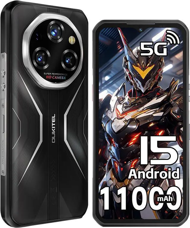 Alt view image 3 of 7 - sluting OUKITEL WP55 Android 15 Rugged Phone Unlocked 5G- 36GB+256GB/TF 2TB Rugged Smartphone, 11000mAh(33W) Battery, 6.6" FHD+120HZ Display, 108MP Camera, 5G Dual SIM ,stylish and lightweight phone