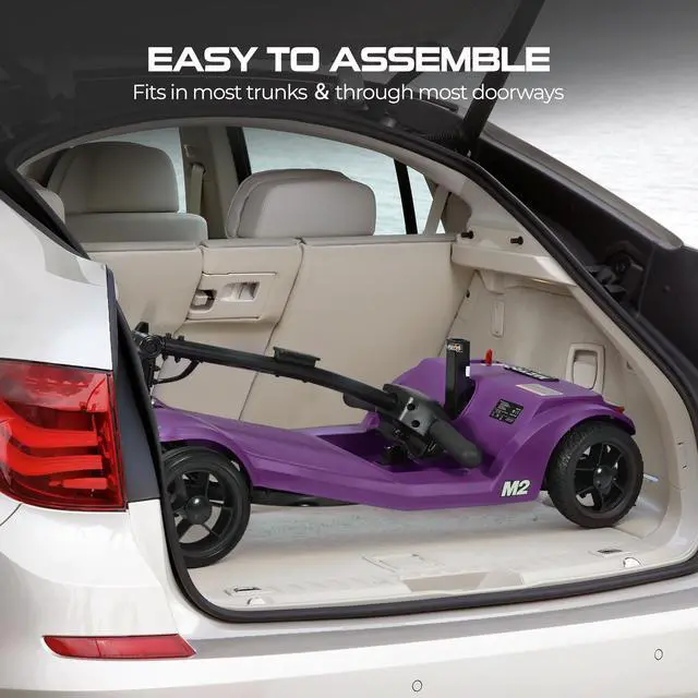 Alt view image 3 of 7 - taoruifang Battery Powered 4 Wheel Mobility Scooter for Seniors-Electric Scooter for Adults- Heavy Duty Structure for All Terrain Indoor Outdoor Maximum Load Capacity 300 lb (Purple Color)
