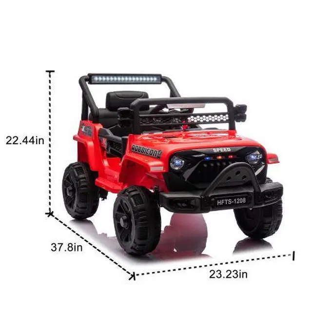 Alt view image 3 of 7 - TAORUIFANG 12V Kids Ride On Electric Truck Car Four-wheel suspension RED