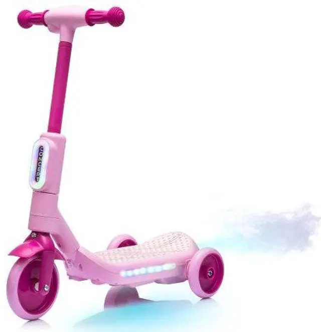 Alt view image 6 of 7 - taoruifang 2 in1 Kids Ride On Three-Wheel Balance Electric Scooter,Toy for kids,Tail Color Lights W/Spray,Wider Pedal,PU Wheels For Effective Floor Protection,Independent Light Switch With Music pink