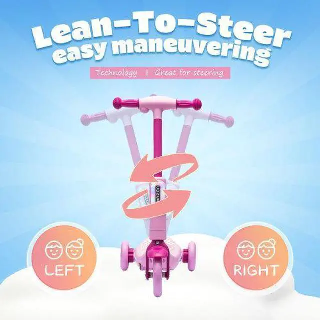 Alt view image 4 of 7 - taoruifang 2 in1 Kids Ride On Three-Wheel Balance Electric Scooter,Toy for kids,Tail Color Lights W/Spray,Wider Pedal,PU Wheels For Effective Floor Protection,Independent Light Switch With Music pink
