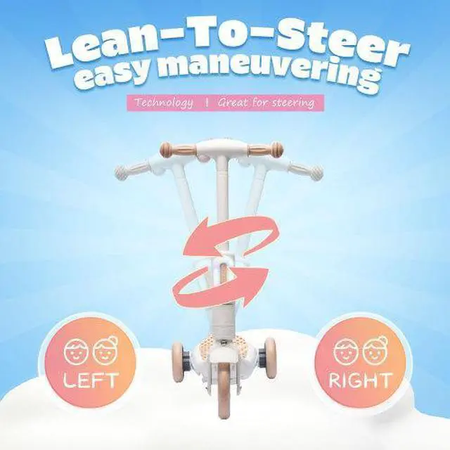 Main image of taoruifang 2 in1 Kids Ride On Three-Wheel Balance Electric Scooter,Toy for kids,Tail Color Lights W/Spray,Wider Pedal,PU Wheels For Effective Floor Protection,Independent Light Switch With Music white