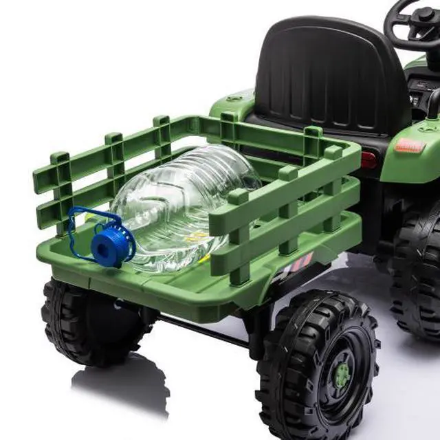 Alt view image 4 of 7 - taoruifang Ride on Tractor with Trailer,24V Battery Powered Electric Tractor Toy, 200w*2motor 1.86-4.97MPH/Remote Control,electric car for kids,Three speed adjustable,USB,MP3 ,Bluetooth,LED light
