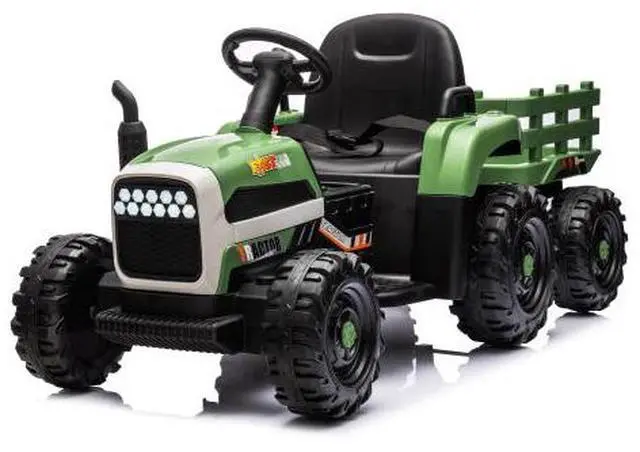 Alt view image 5 of 7 - taoruifang Ride on Tractor with Trailer,24V Battery Powered Electric Tractor Toy, 200w*2motor 1.86-4.97MPH/Remote Control,electric car for kids,Three speed adjustable,USB,MP3 ,Bluetooth,LED light
