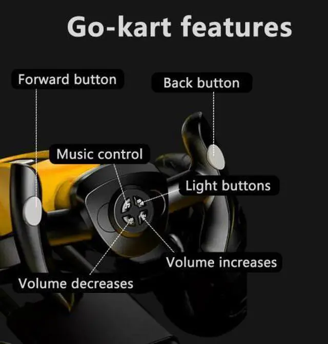 Alt view image 6 of 7 - taoruifang 12V electric Kids Pedal Go Kart, Folder Go Kart, Outdoor Ride on Toy with Adjustable Seat, 4 Non-Slip EVA Wheels for Boys and Girls Aged 3-8 Years Old yellow