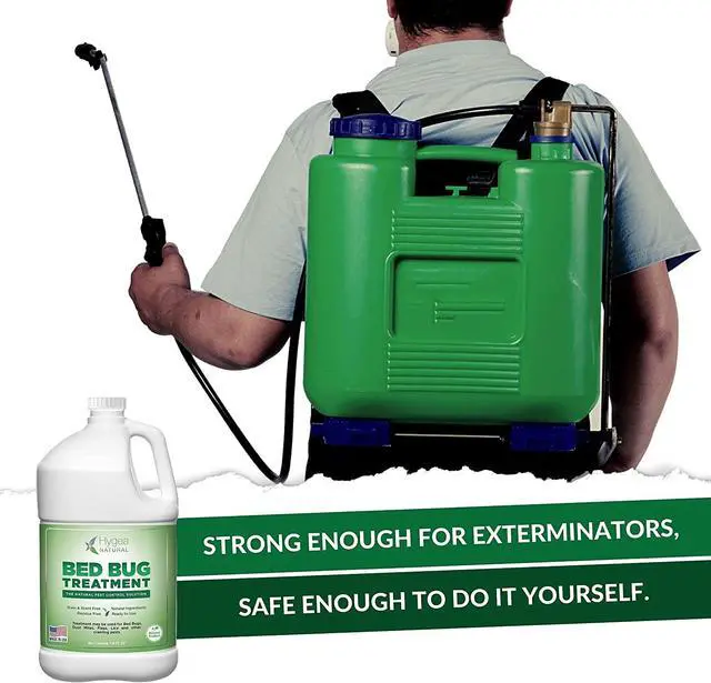 Alt view image 2 of 6 - Hygea Natural Exterminator Combo Pack, Non Toxic Treatment, Natural Bugs & Lice Eradicator, Includes Bed Bug Spray 24 oz, Refill 128 oz & Laundry Treatment 32 oz
