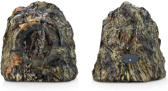 Main image of iHome Rechargeable Bluetooth Outdoor Mossy Country Camo Rock Speakers Set of 2