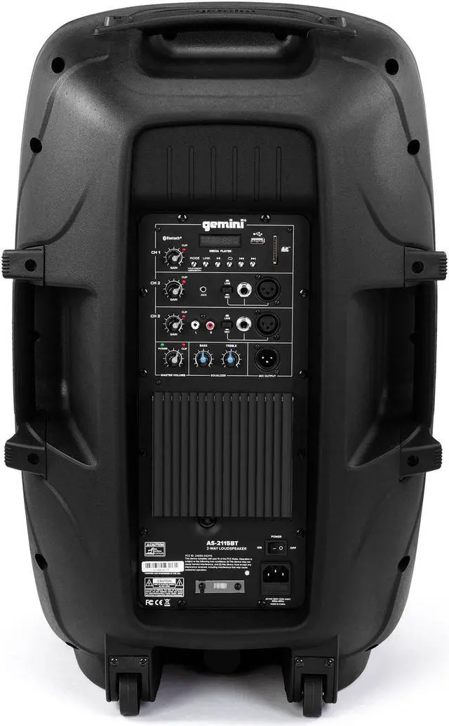 Alt view image 5 of 12 - Gemini AS-2115BT 2000 WATT 15” Active Bluetooth Loudspeaker