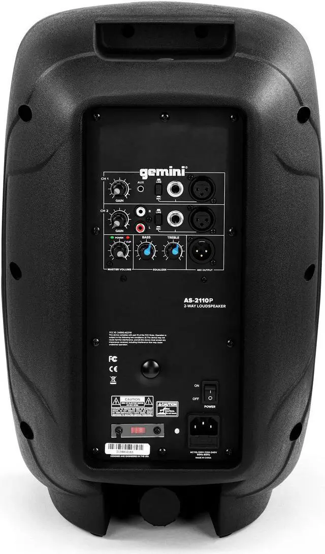 Alt view image 4 of 8 - Gemini AS-2110P 1000 WATT Active 10” Loudspeaker