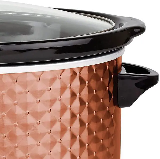 Alt view image 5 of 6 - Brentwood SC-157C Diamond Pattern Slow Cooker, 7 Quart - Copper