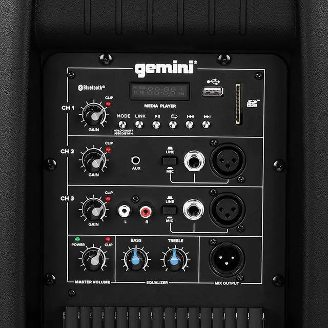Alt view image 2 of 7 - Gemini Sound 2-Channel Power Speaker with Handles - 2000W
