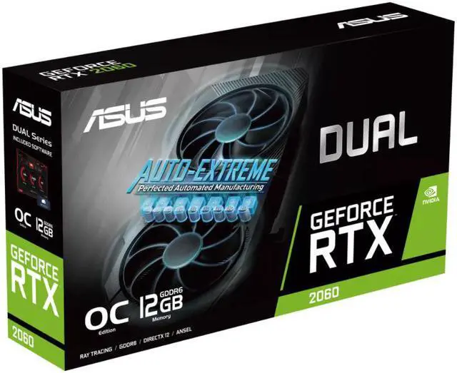 Alt view image 7 of 7 - ASUS Dual GeForce RTX 2060 EVO OC Edition 12GB GDDR6 features two powerful Axial-tech fans for AAA gaming performance and ray tracing Graphics Card (DUAL-RTX2060-O12G-EVO)