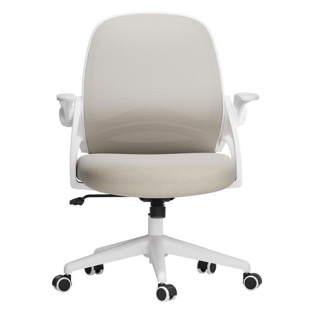 Ergonomic Office Chair With Adjustable Lumbar & Headrest — Ultra Thick Spring Cushion, Mesh Back, Flip-Up Arms, Grey