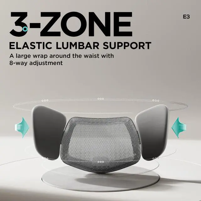 Alt view image 6 of 7 - Hbada E3 Ergonomic Office Chair Pro with Dynamic Lumbar Support, 4D Adjustable Headrest for Home Office Chair, 6D Adjustable Armrests Desk Chair, Swivel Big and Tall Computer Chair, Gray